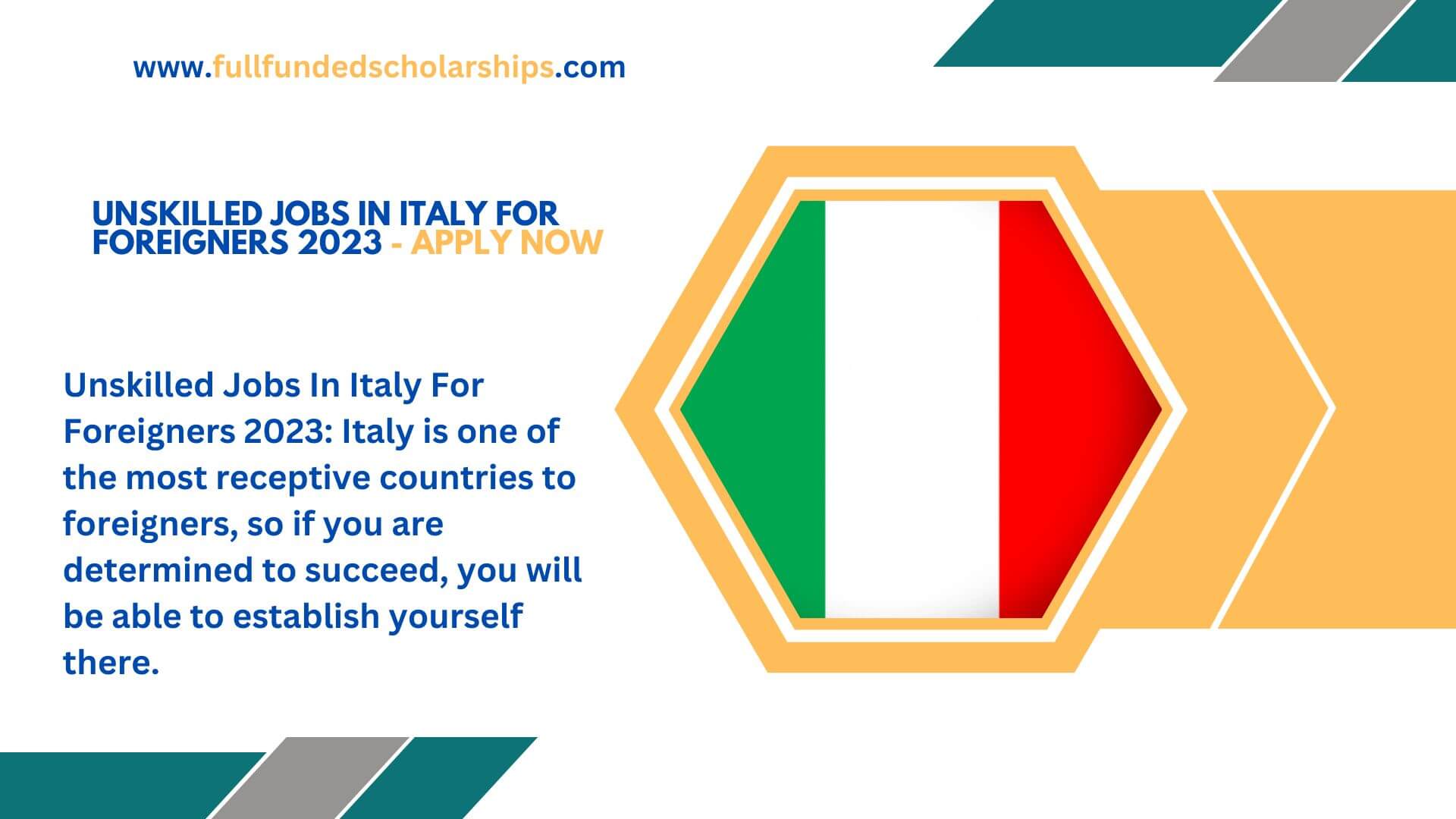 Unskilled Jobs In Italy For Foreigners 2023 - Apply Now