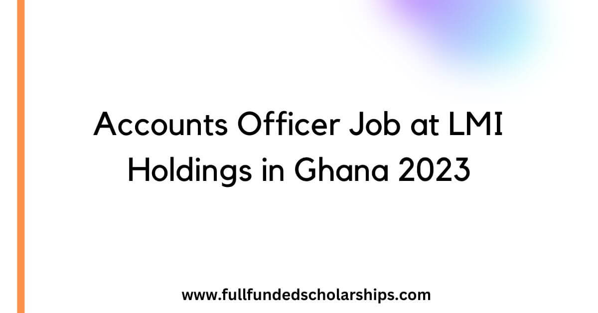 Accounts Officer Job at LMI Holdings in Ghana 2023
