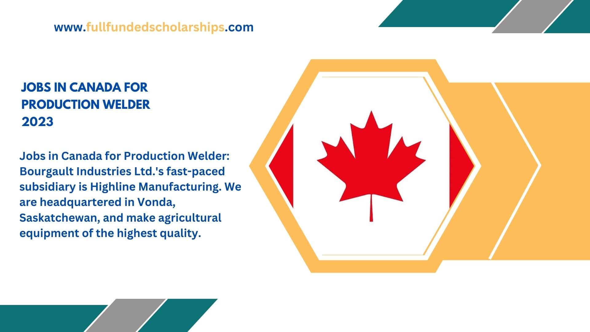 Jobs in Canada for Production Welder 2023