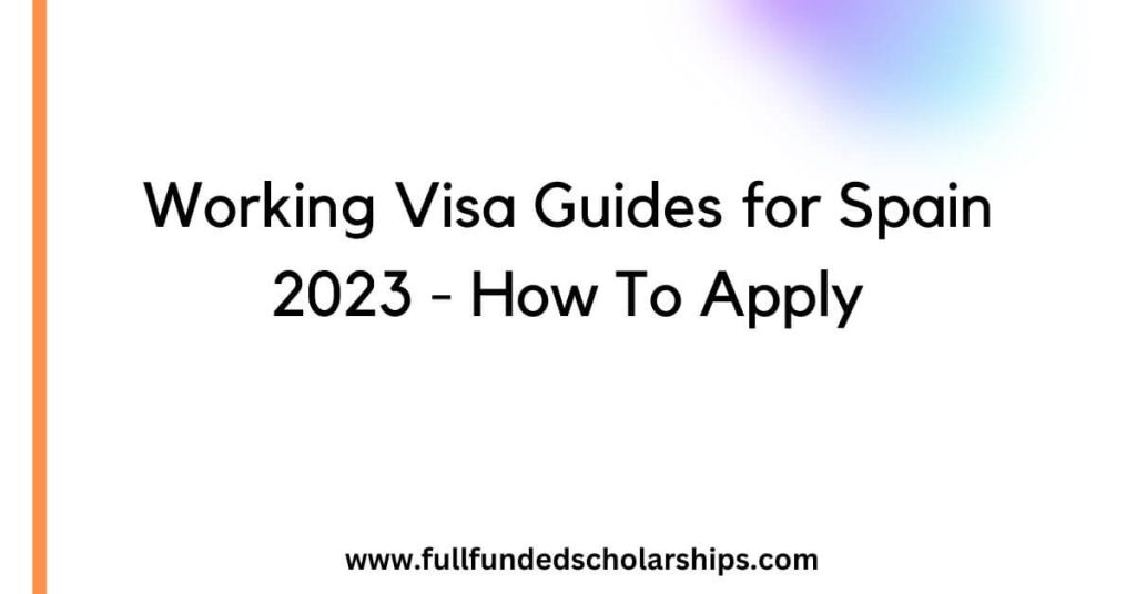 Working Visa Guides for Spain 2023 - How To Apply