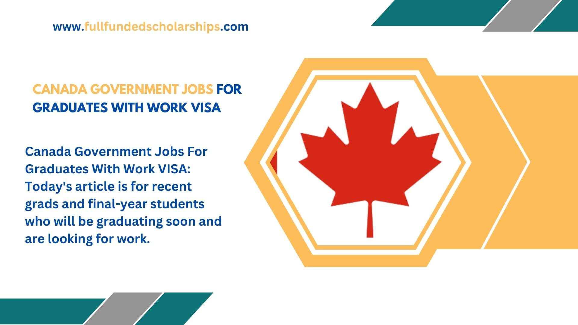 Canada Government Jobs For Graduates With Work VISA