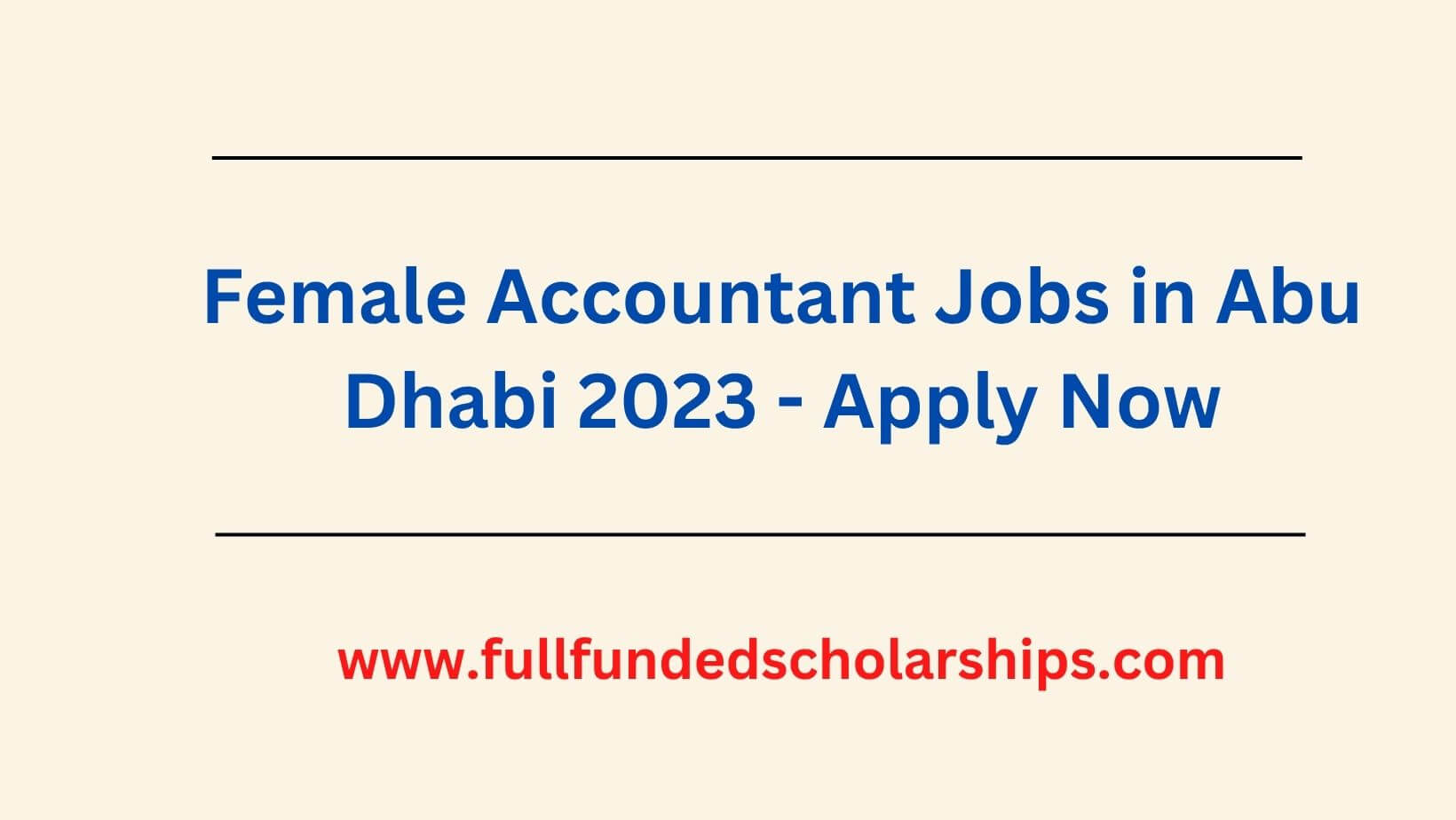 Female Accountant Jobs in Abu Dhabi 2023