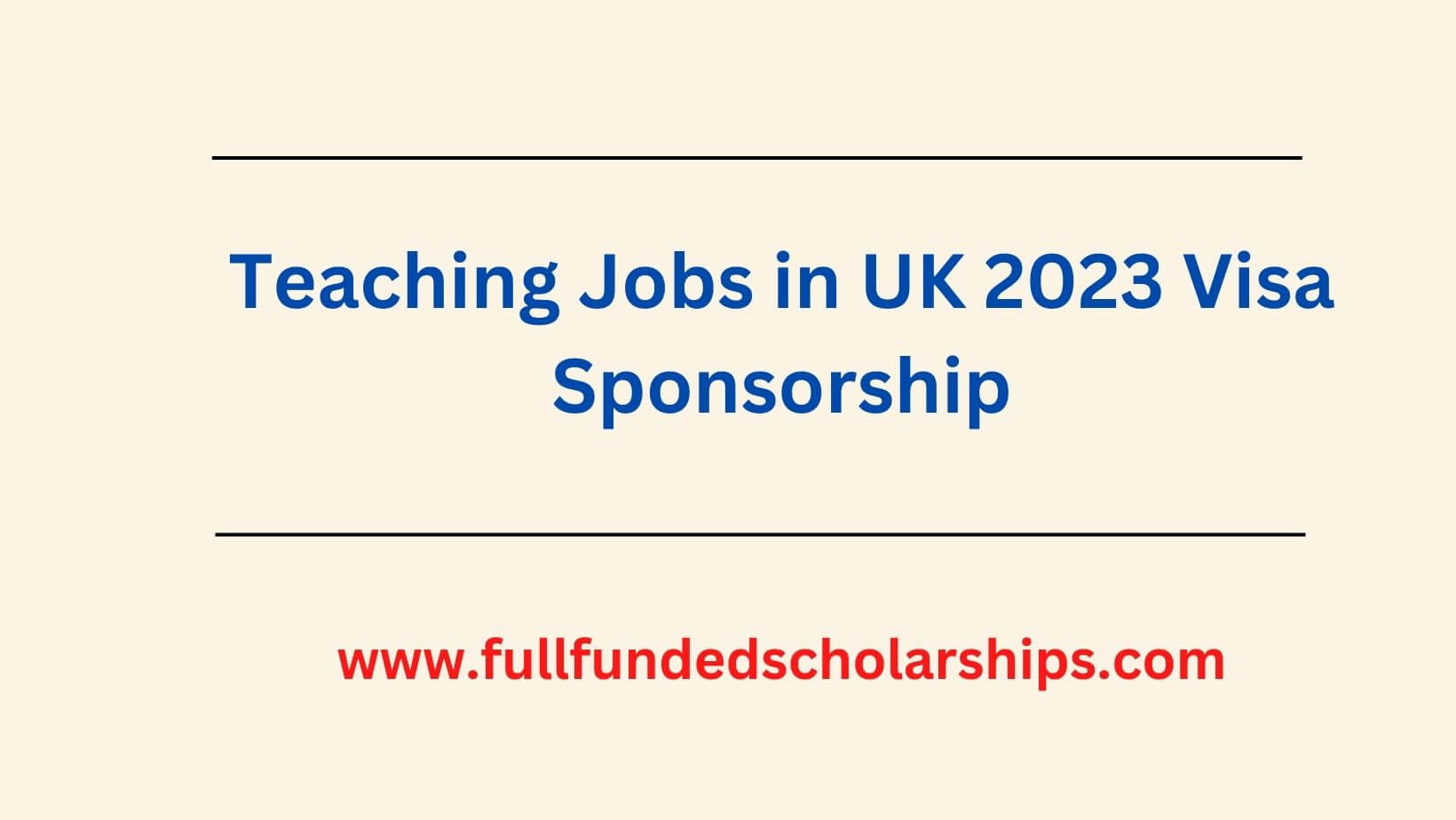 Teaching Jobs in UK 2023 Visa Sponsorship