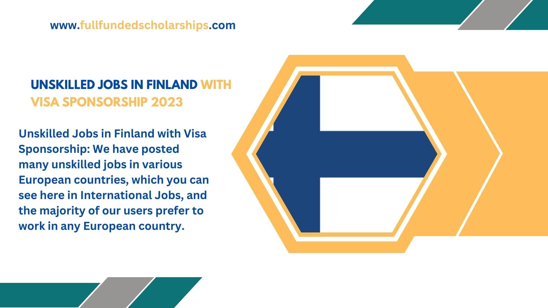 Unskilled Jobs in Finland with Visa Sponsorship 2023