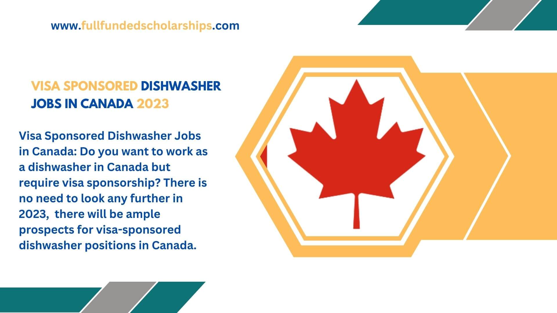 Visa Sponsored Dishwasher Jobs in Canada 2023