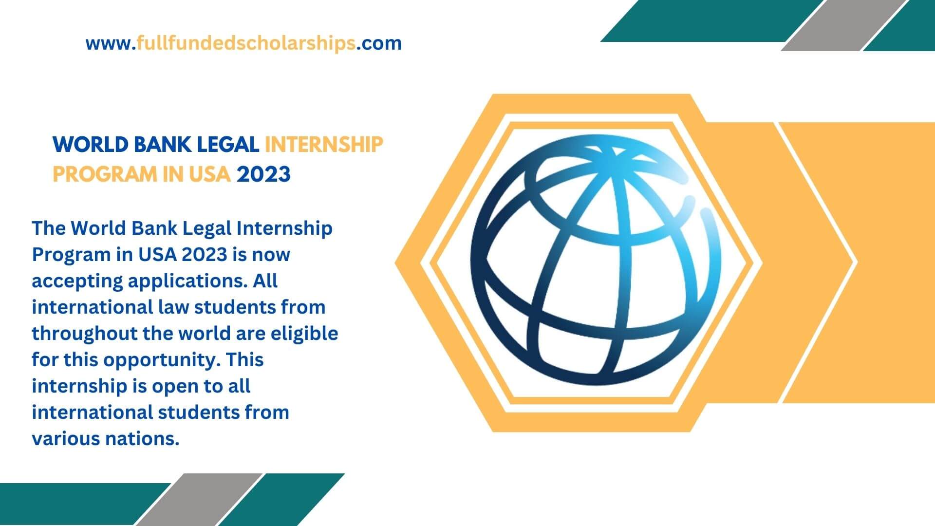 World Bank Legal Internship Program in USA 2023 