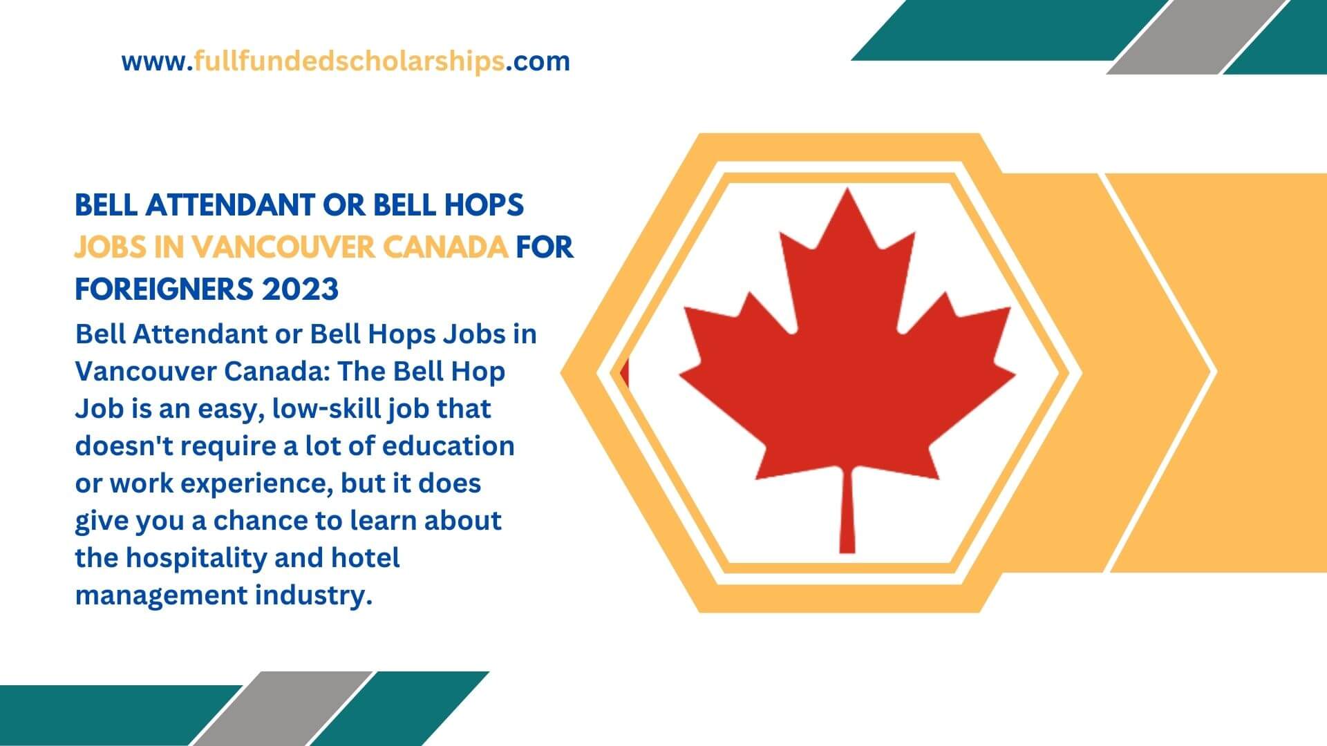 Bell Attendant or Bell Hops Jobs in Vancouver Canada for Foreigners 2023