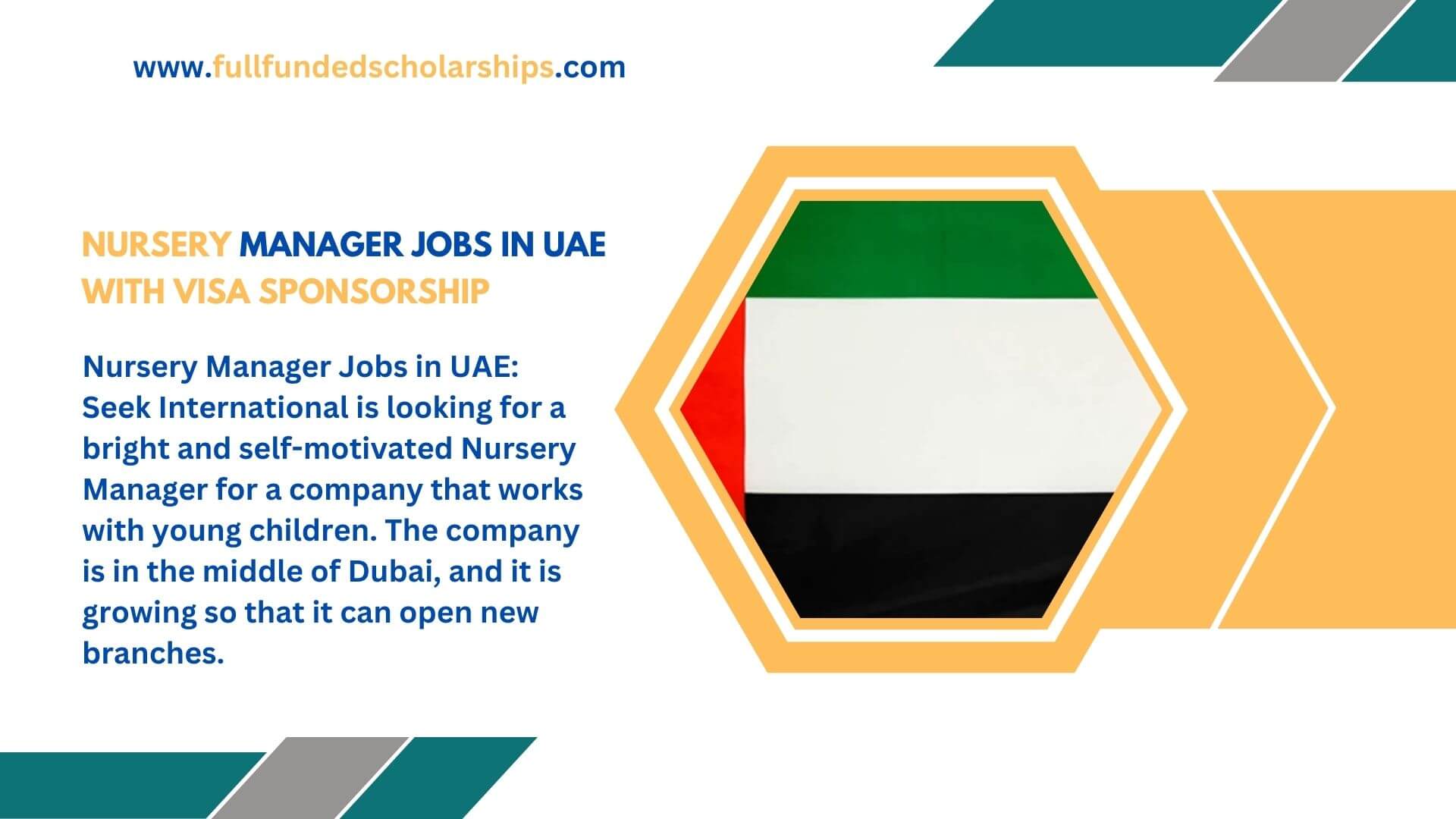 Nursery Manager Jobs in UAE with Visa Sponsorship