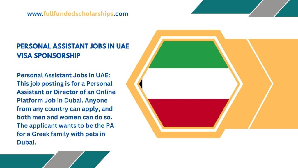 Personal Assistant Jobs in UAE Visa Sponsorship