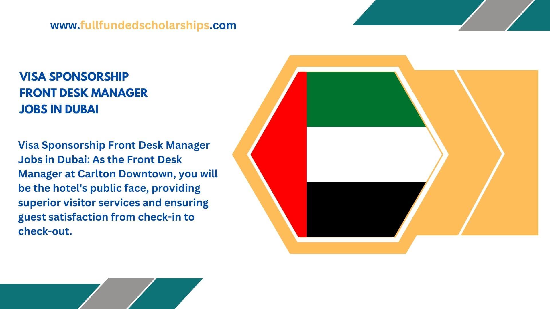 Visa Sponsorship Front Desk Manager Jobs in Dubai