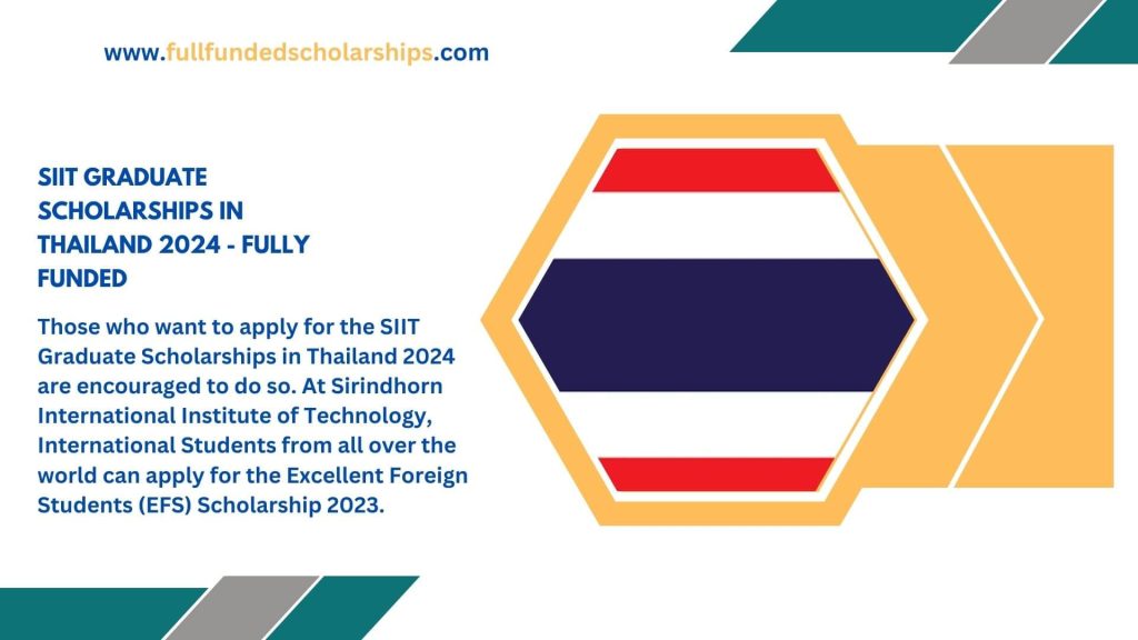 SIIT Graduate Scholarships in Thailand 2024 - Fully Funded