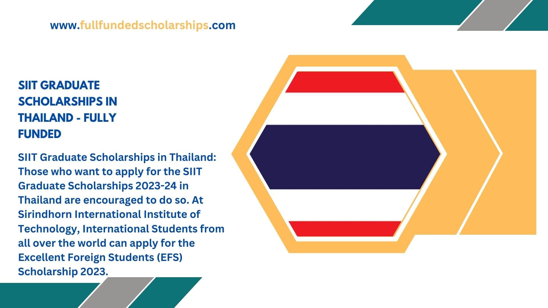 SIIT Graduate Scholarships in Thailand - Fully Funded